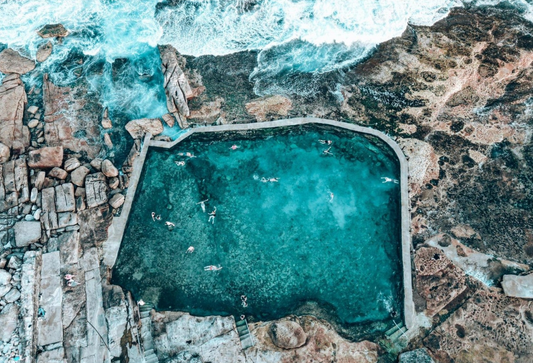 Abstract coastal artwork Mahon Pool Tides wall art print