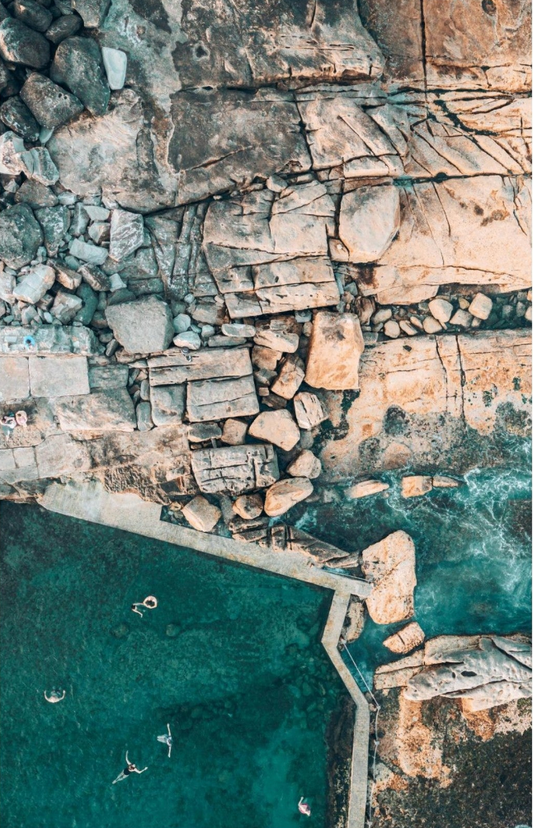 Abstract coastal artwork Mahon Pool Serenity wall art print