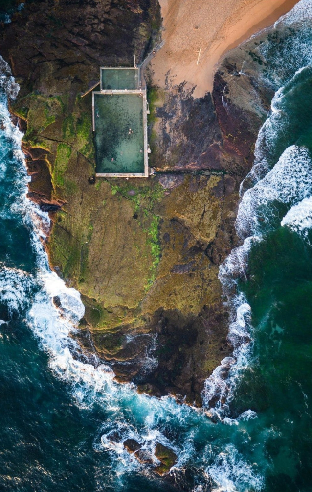 Aerial view of Mona Vale Horizons coastal wall art print